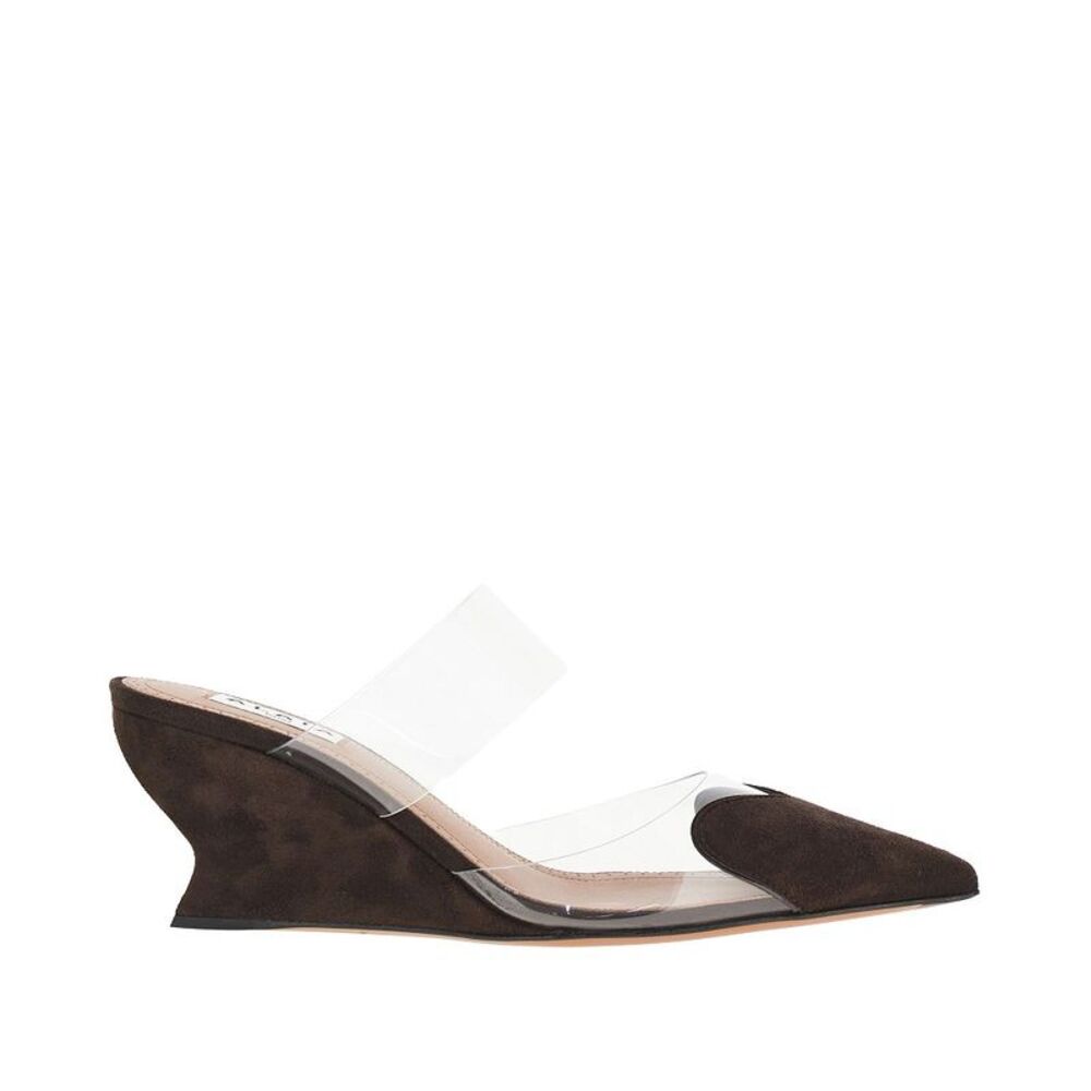 Alaia Women Suede Leather 'Le Coeur' Wedge Mules